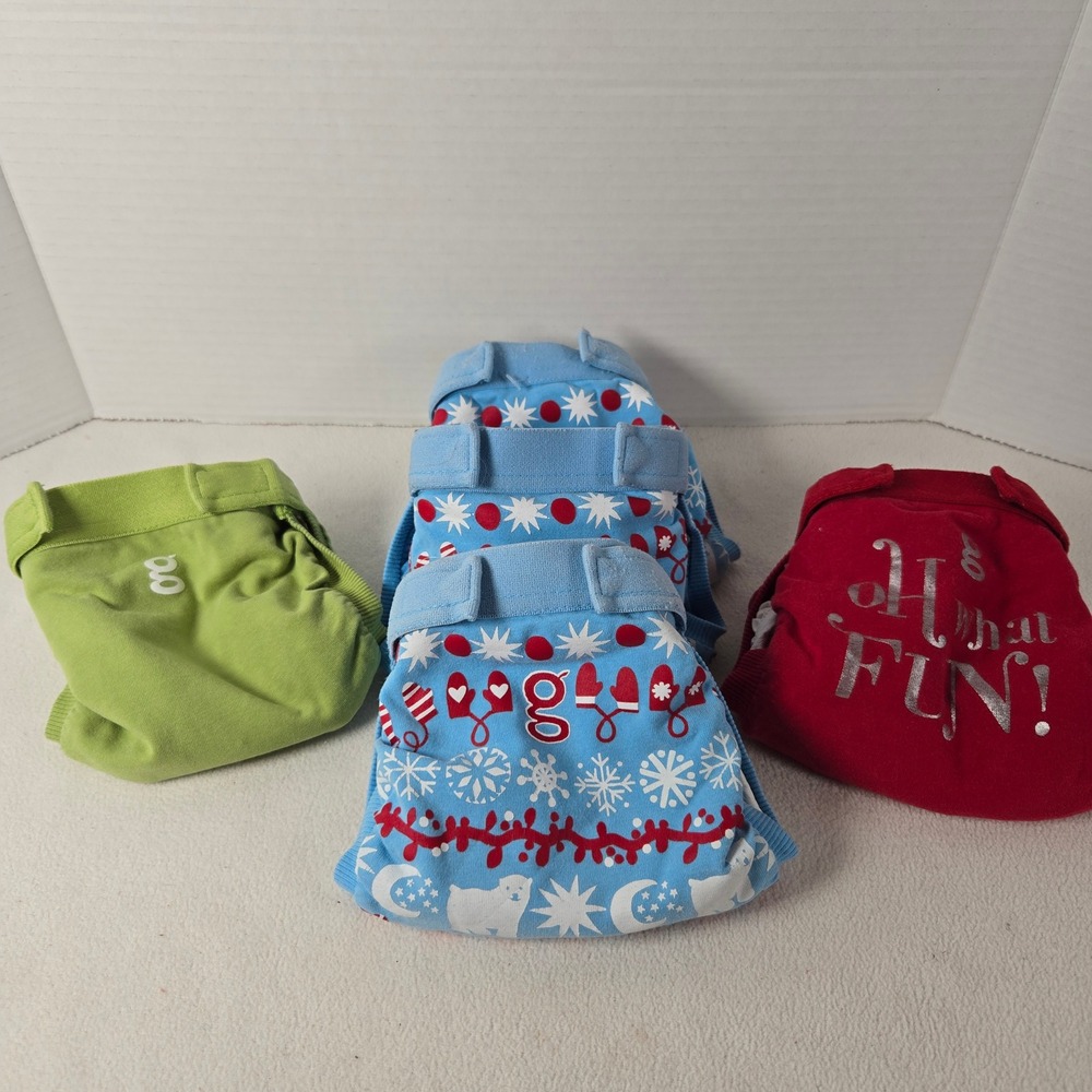 Gebo Baby‎ Cloth Diaper Covers Reusable Small Christmas Holiday Print 3 Pack
